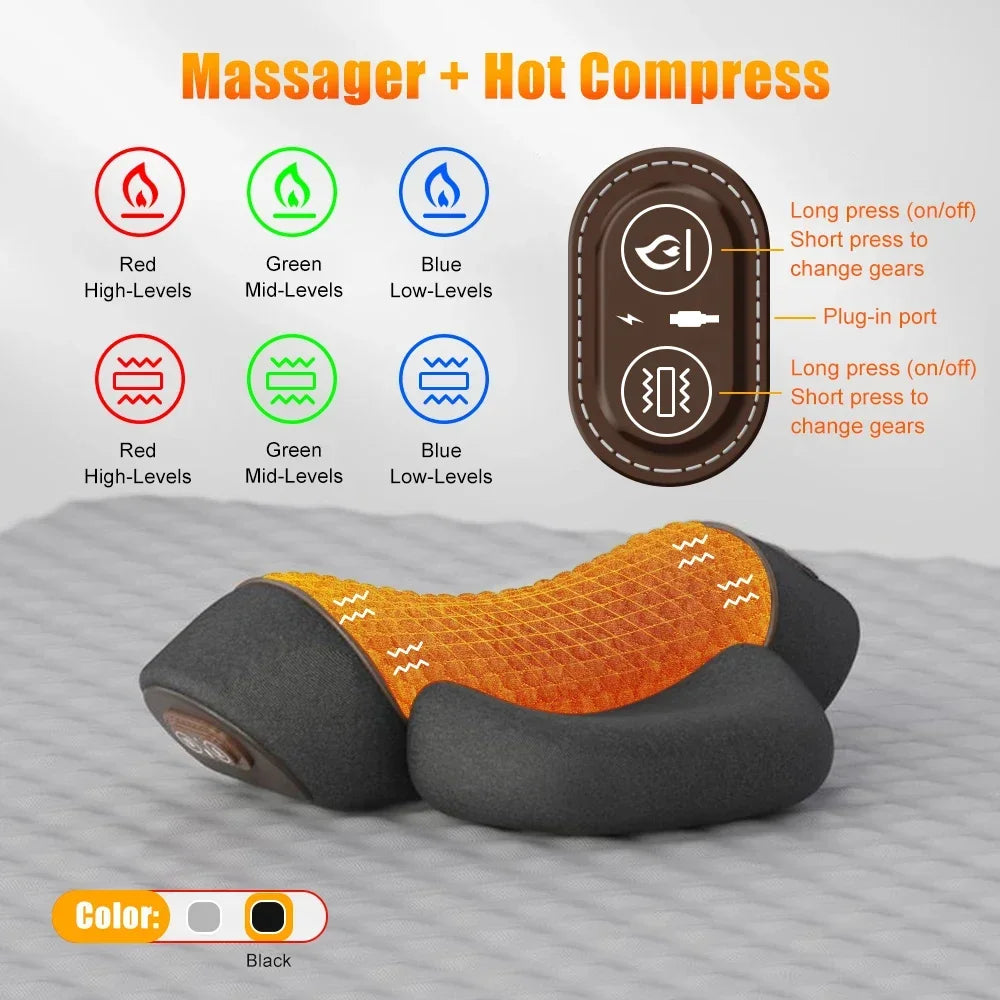 MyCareBuddy 3-in-1 Neck Relief Pillow — Heat, Massage & Gentle Stretch