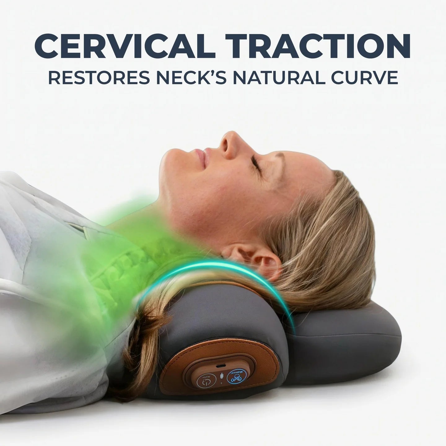 MyCareBuddy 3-in-1 Neck Relief Pillow — Heat, Massage & Gentle Stretch